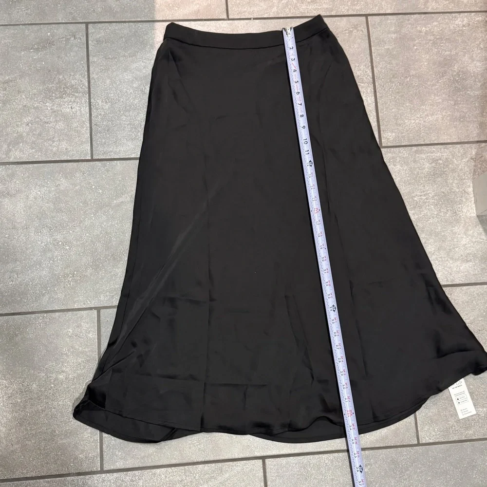 Cupshe Satin Midi Skirt Womens Medium Black NEW A02B4K009AA Silky Slip Skirt